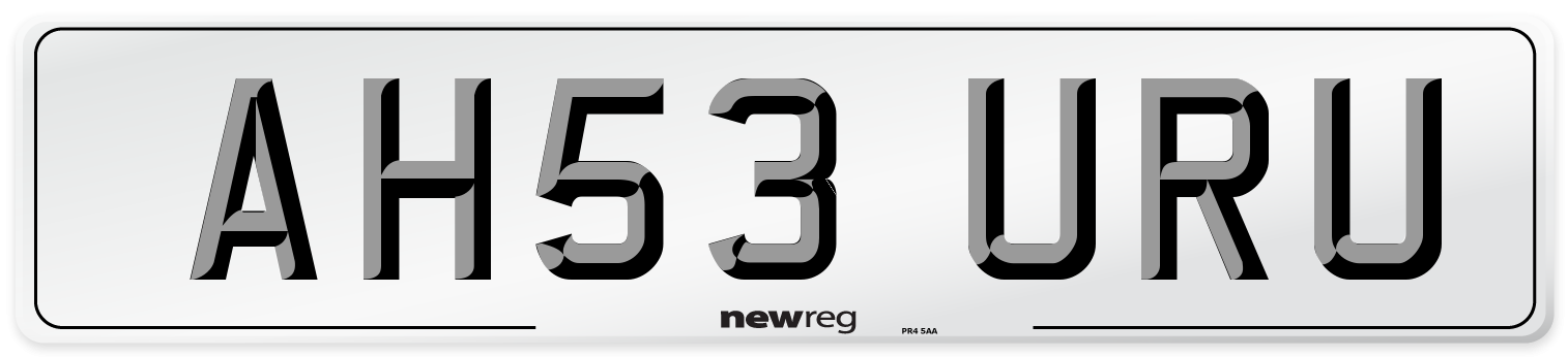 AH53 URU Number Plate from New Reg